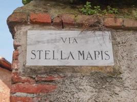 Stella maris street sign en rivoli foto
