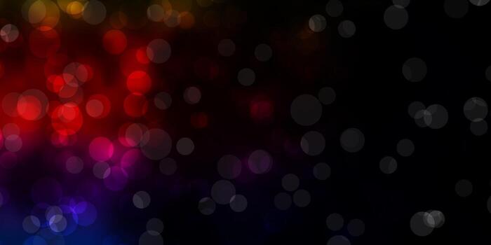 patrón de vector multicolor oscuro con círculos.