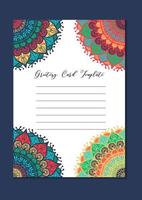 Mandala vintage template card vector