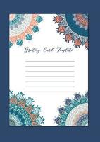 Mandala vintage template card vector