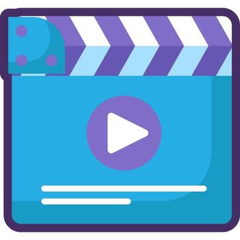 Clapper Board Icon with Media Player Button vector