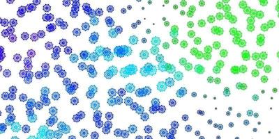 Light Blue, Green vector texture with bright snowflakes.