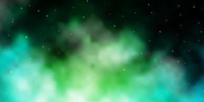 Light Blue, Green vector background with colorful stars.