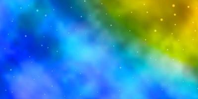 Light Blue, Yellow vector background with colorful stars.