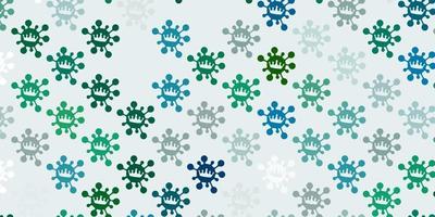 Light green vector backdrop with virus symbols.