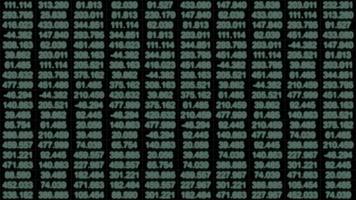 A Data Grid of Streaming Numbers - Loop video