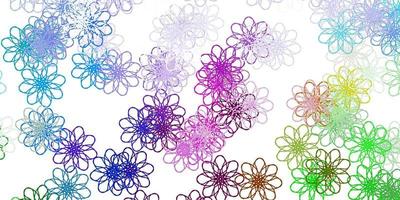 Light Multicolor vector doodle template with flowers.