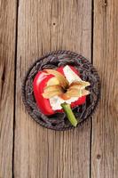 Cheese filled red bell pepper photo