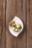 Feta cheese and pickles photo