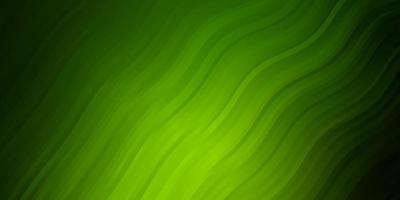 Dark Green vector backdrop with curves.