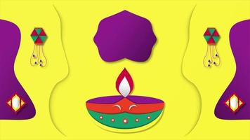 gráfico de movimento para diwali, festival das luzes. video