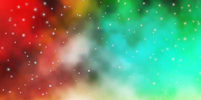 Light Multicolor vector background with colorful stars.