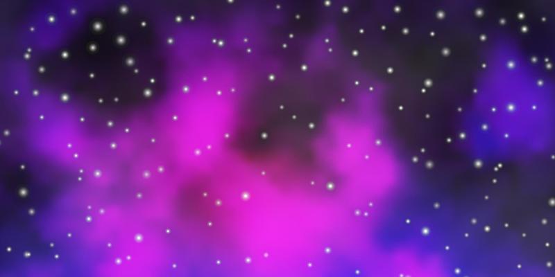 Light Purple vector background with colorful stars.