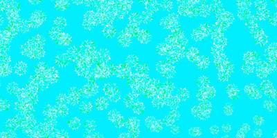 Light Blue, Green vector pattern with colored snowflakes.