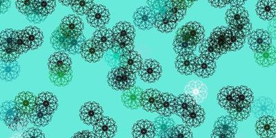 Light Blue, Green vector doodle background with flowers.