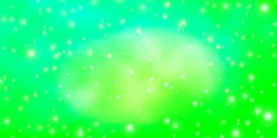 Light Green vector background with small and big stars.