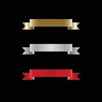 Ribbon Set In Isolated For Celebration, luxury golden ribbon set vector
