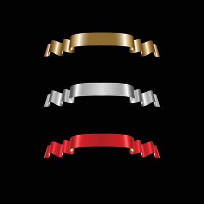 Ribbon Set In Isolated For Celebration, luxury golden ribbon set