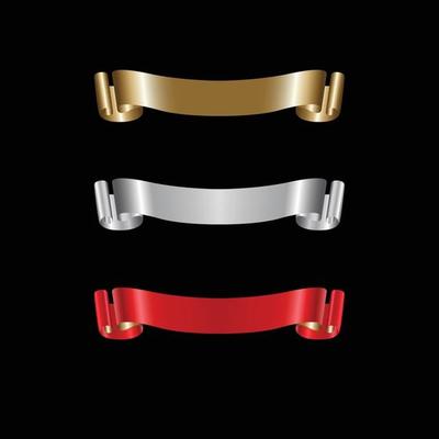 Ribbon Set In Isolated For Celebration, luxury golden ribbon set