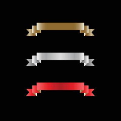 Ribbon Set In Isolated For Celebration, luxury golden ribbon set