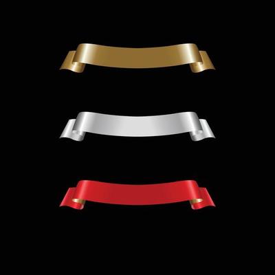Ribbon Set In Isolated For Celebration, luxury golden ribbon set