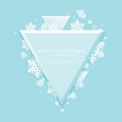 winter background, White Christmas shapes on a blue background