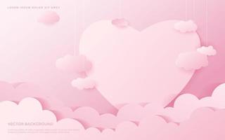 Paper lovely day. Romantic happy valentine paper art. vector