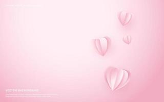 Paper lovely day. Romantic happy valentine paper art. vector