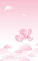 Paper lovely day. Romantic happy valentine paper art. vector