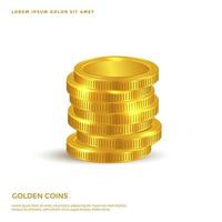 golden coin object, Money background design vector