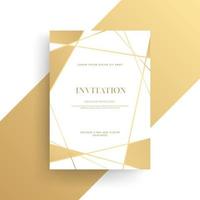 Luxury invitation card design with golden texture vector