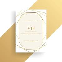 diseño de tarjeta de invitación de lujo con textura dorada vector