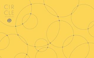 Abstract black line circle shape overlap on yellow background. vector