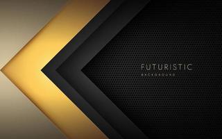 Abstract golden geometric triangle on dark metal background vector