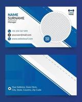 blue abstract gym business card template, front and back business card vector