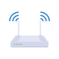 Wifi router modem on white background, flat style vector illustration
