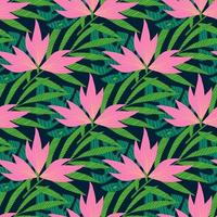 Tropical palm leaves, jungle leaves seamless floral pattern. monstera