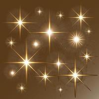 Glowing lights and stars. Isolated on colorful transparent background vector