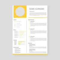 Resume template. Professional resume template design. vector