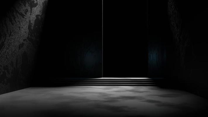 Dark Empty Room With A Black Background And Dim Light Stock Photo At Vecteezy