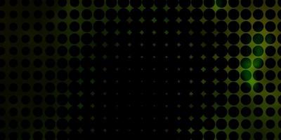 Dark Green vector pattern with circles.