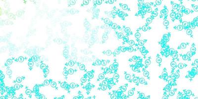 Light Blue, Green vector pattern with feminism elements.