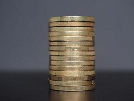 Euro coins pile, European Union background photo