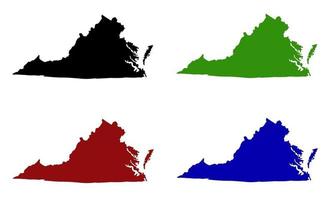 silueta del mapa del estado de virginia en los estados unidos vector