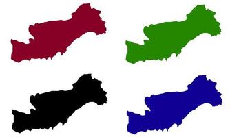 Silueta de mapa de la ciudad de Mersin en Turquía vector