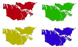 silueta de mapa de la ciudad de amsterdam en los países bajos vector