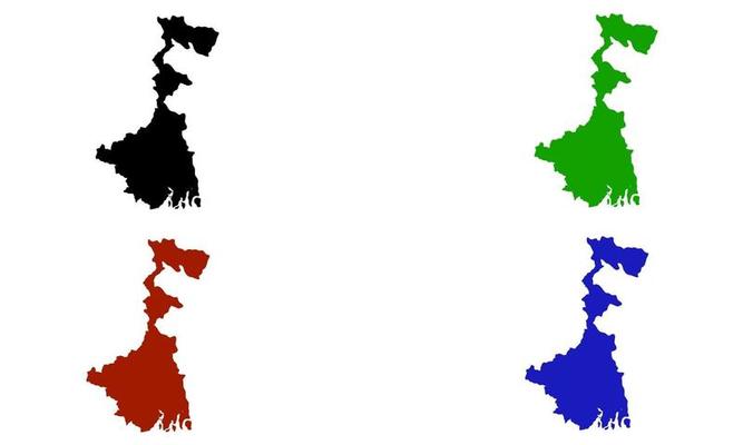 Kolkata city map silhouette in India
