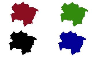 silhouette map of the city of Hamm in Germany vector