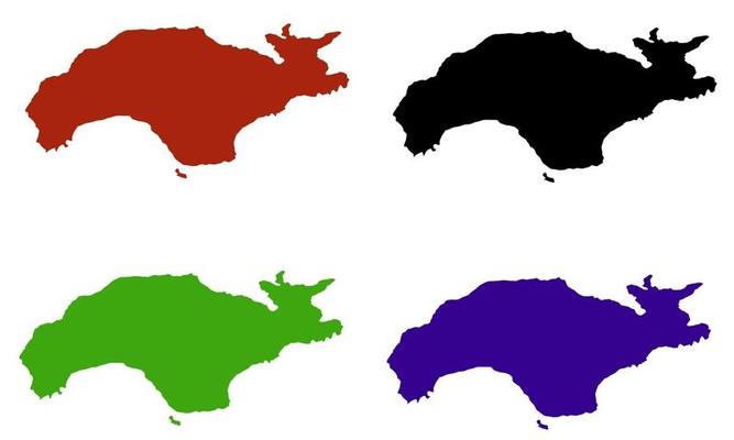 map silhouette of the island of Samos in greece