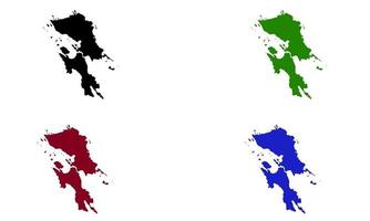 silueta del mapa de visayas del este en las filipinas vector